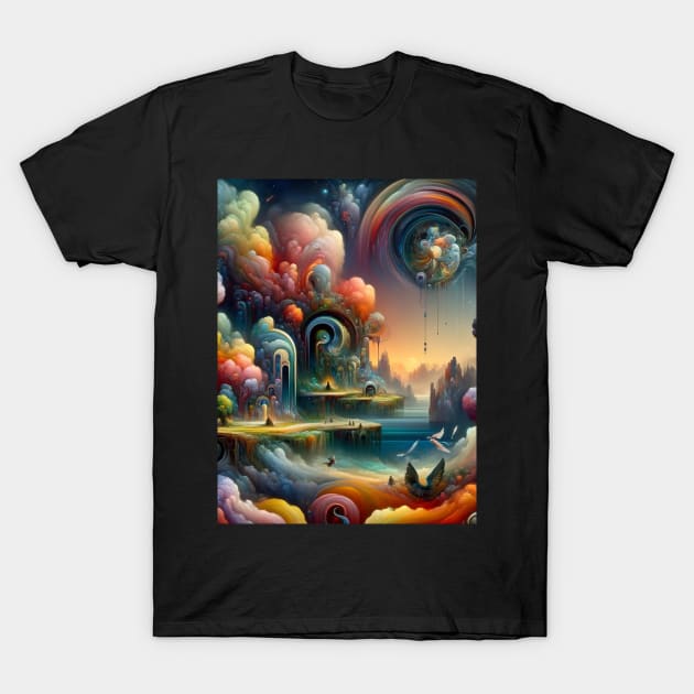 Whispers of the Ether: A Surrealist Odyssey T-Shirt by ryspayevkaisar